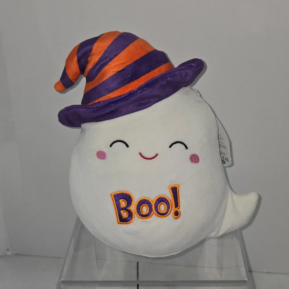 Squishmallows Felize the Ghost Halloween 10 Inch Plush Witch Hat Boo Embroidery